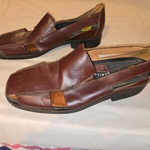 Men's Toschi Italian Leather Shoes Brown Size 14